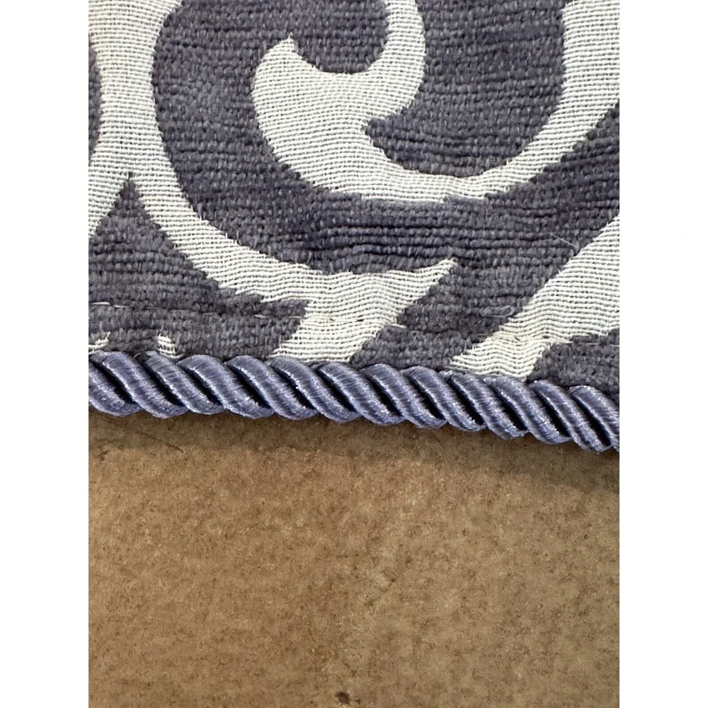 Twill & Birch Valance French Blue Belle Maison Bryce Chenille Pewter  ~53